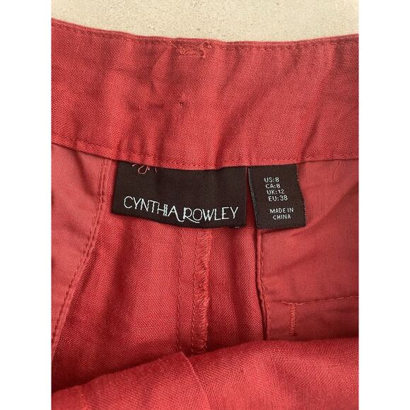 Cynthia Rowley Shorts Nautical Sailor Mid Rise Linen - Picture 11 of 12